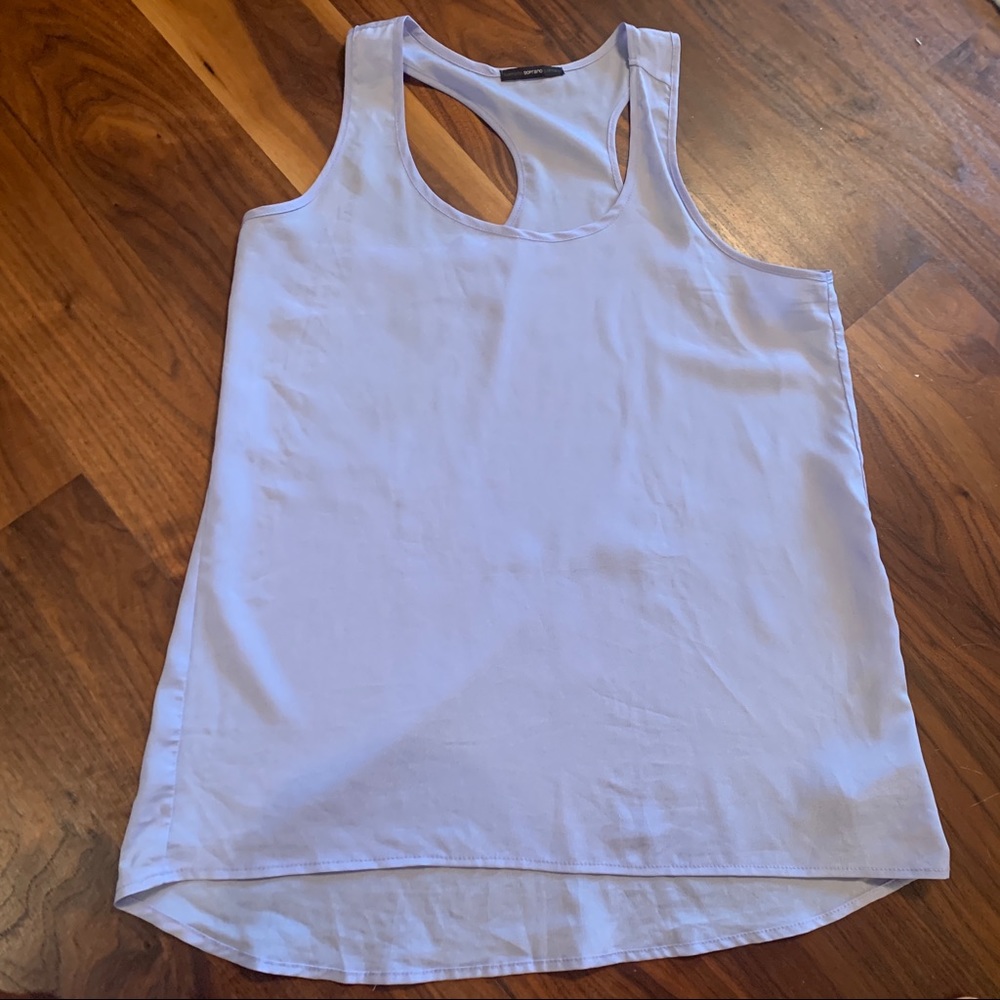 Buy 1, Get 2 free Soprano Periwinkle/ lavender flowy  racerback tank shell
